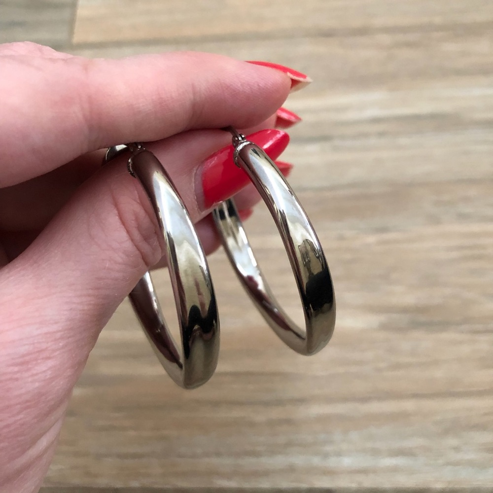 Tube Hoop Earrings - Picture 2 of 6